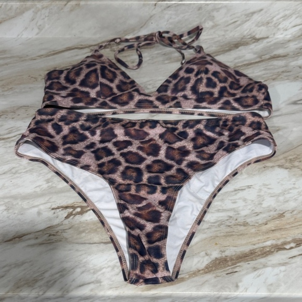 Leopard Print Swimwear Set
